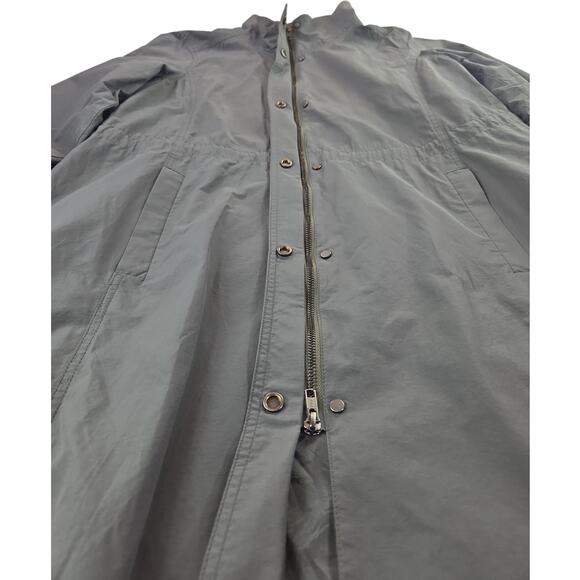 Eilleen Fisher | Grey, Knee Length, High Collar Jacket | Size Medium - Picture 3 of 7